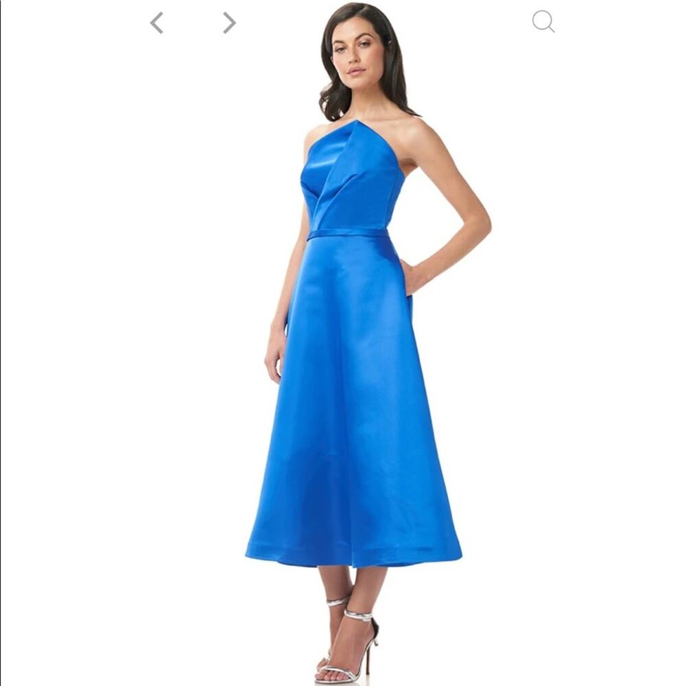 THEIA Zibeline Midi Dress Blue